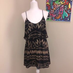 Francesca’s black patterned dress